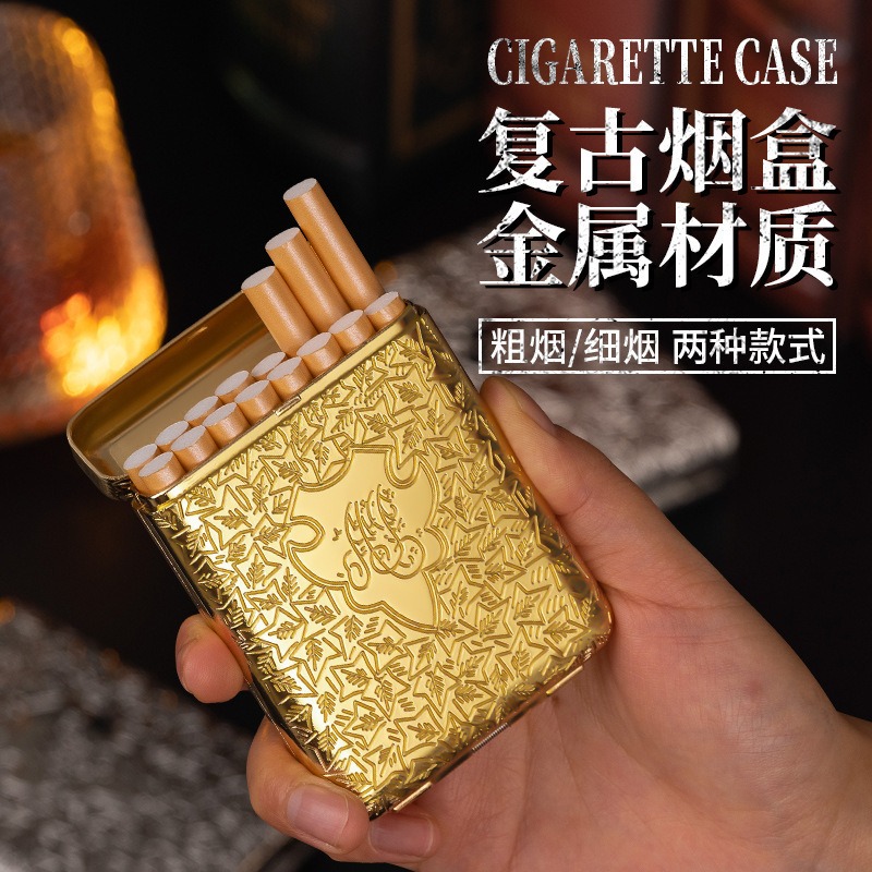 Smoking & Vaping Accessories - Nieuwe retro gegraveerde metalen sigarettenkoker, 20/16